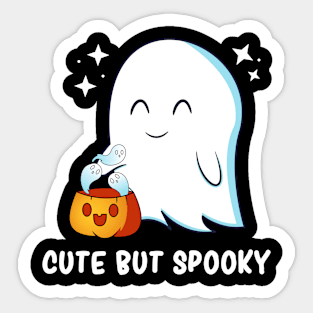 Cute But Spooky Kawaii Ghost Funny Halloween Humor Sticker